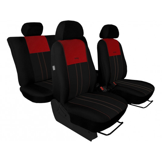 Autopoťahy Tuning Due bordovo-čierne (velour-textil)