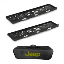 2x podložky ŠPZ  a taška JEEP - sada
