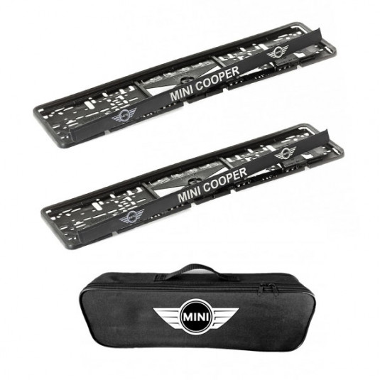 2x podložky ŠPZ  a taška MINI COOPER- sada