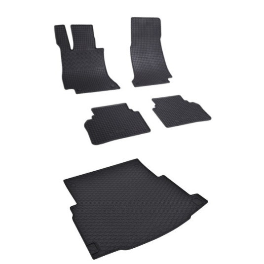 Rohože a vanička pre Mercedes E-Klasse Sedan 2016- (W213) bez subwooferu