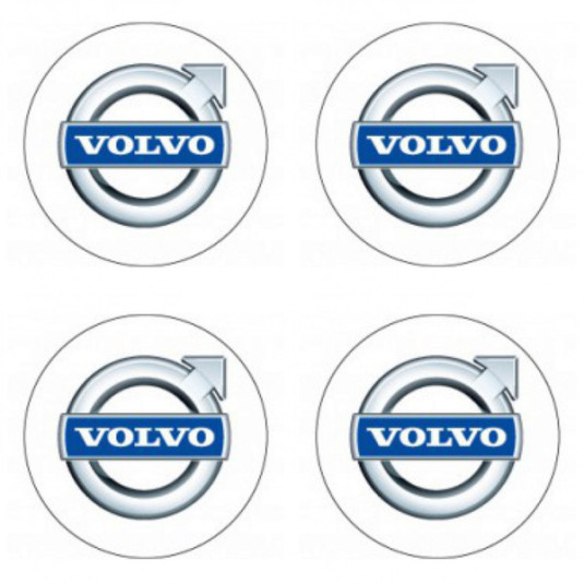 Samolepky živicové 3D Volvo (biela) 4ks