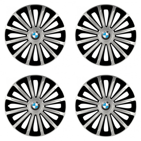 Puklice pre BMW 15 TREND silver and black