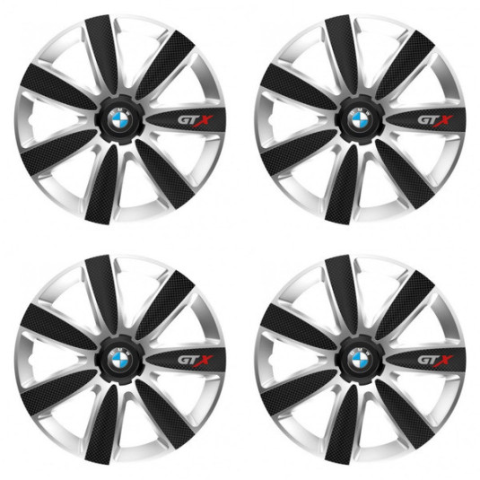 Puklice pre BMW 15 GTX CARBON silver/black