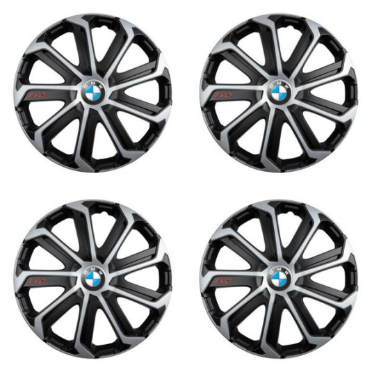 Puklice pre BMW 16 Evo black&silver