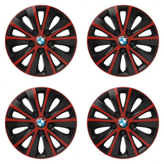 Puklice pre BMW 16 RAPIDE red and black