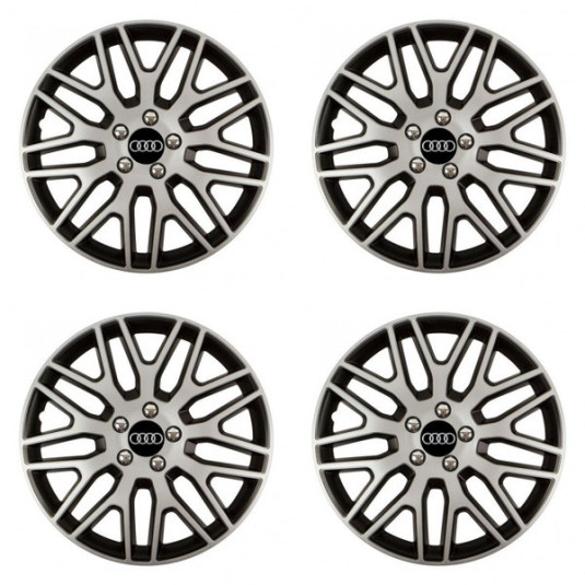 Puklice pre Audi 15 Dakar NC silver and black