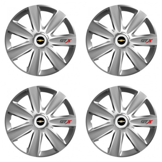 Puklice pre Chevrolet 15 GTX CARBON silver