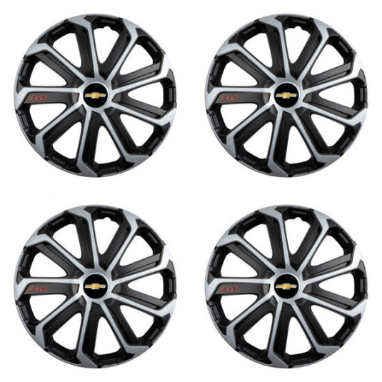 Puklice pre Chevrolet 16 Evo black&silver