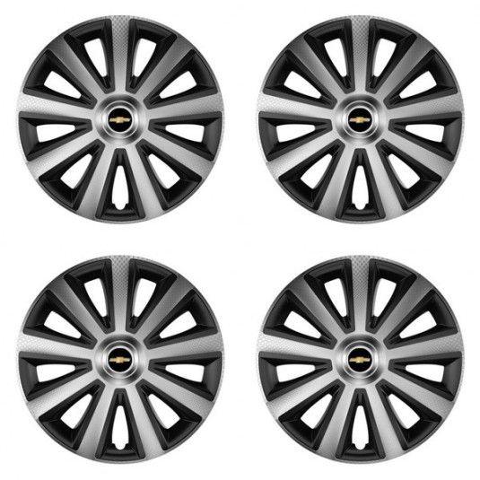 Puklice pre Chevrolet 16 Aviator carbon silver&black