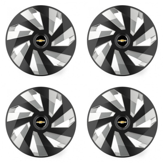 Puklice pre Chevrolet 16 Vector RC black and silver