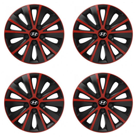 Puklice pre Hyundai 15 RAPIDE red and black