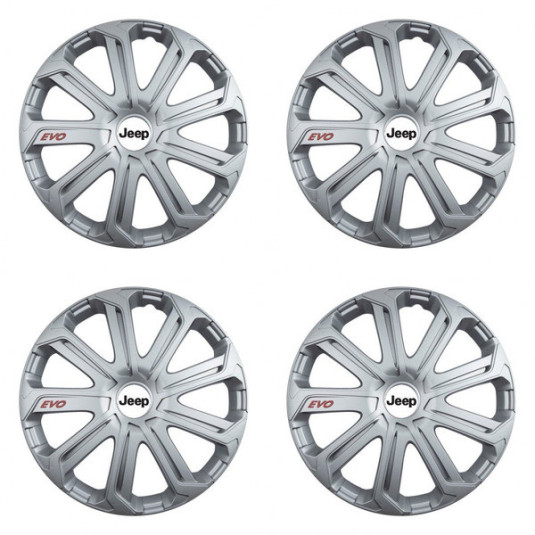 Puklice pre Jeep 14 Evo silver