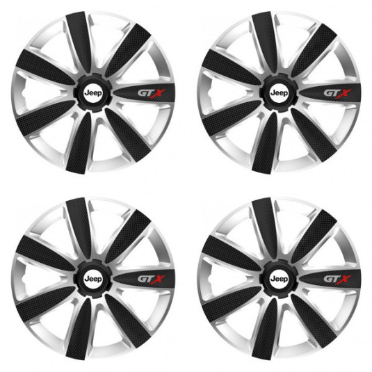 Puklice pre Jeep 14 GTX CARBON silver/black