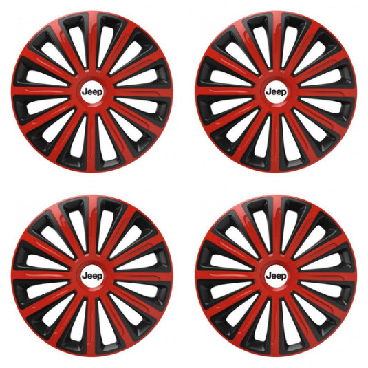 Puklice pre Jeep 15 TREND red and black