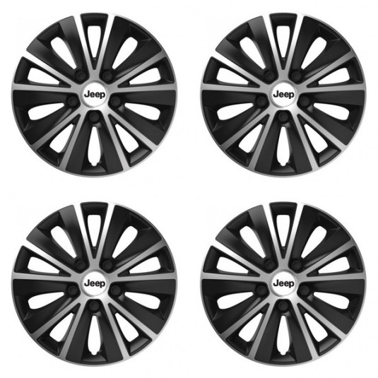 Puklice pre Jeep 16 RAPIDE silver and black