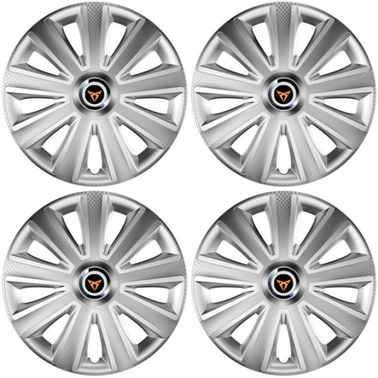 Puklice pre Cupra 14 Aviator carbon RC silver