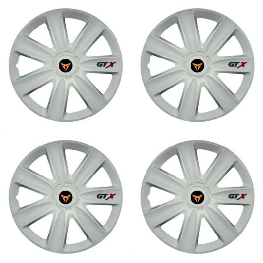 Puklice pre Cupra 15 GTX carbon white