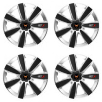 Puklice pre Cupra 15 GTX CARBON silver/black