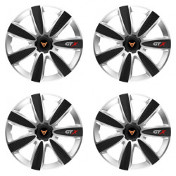 Puklice pre Cupra 15 GTX CARBON silver/black