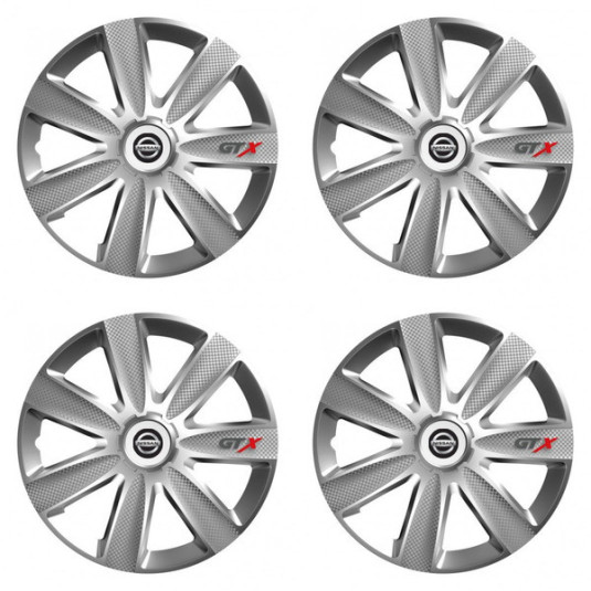 Puklice pre Nissan 14 GTX CARBON silver