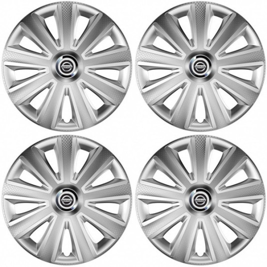 Puklice pre Nissan 15 Aviator carbon silver