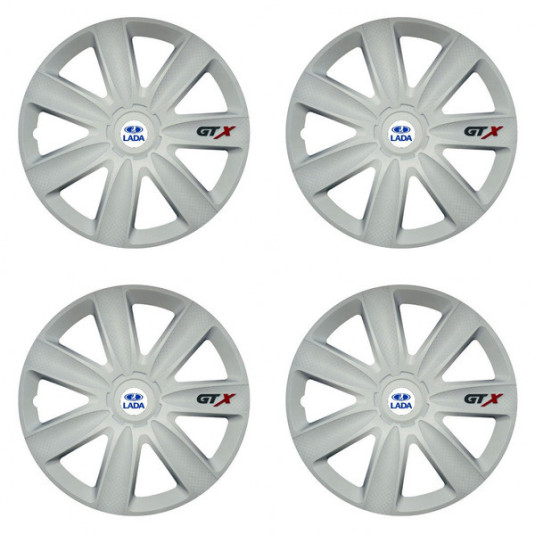 Puklice pre Lada 14 GTX carbon white