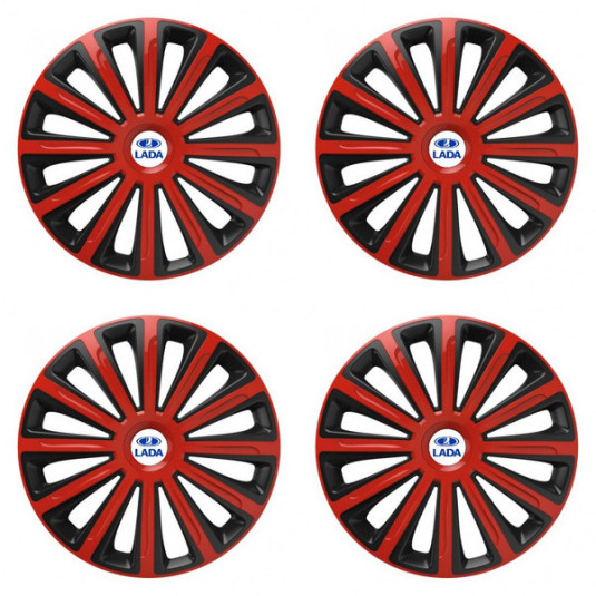 Puklice pre Lada 15 TREND red and black