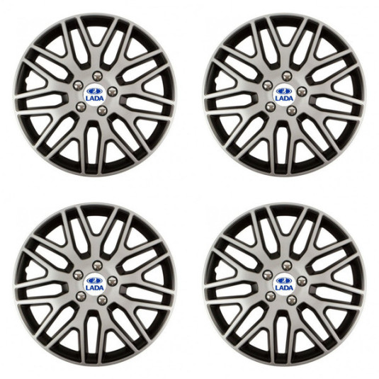 Puklice pre Lada 16 Dakar NC silver and black