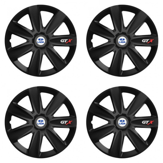 Puklice pre Lada 16 GTX CARBON black