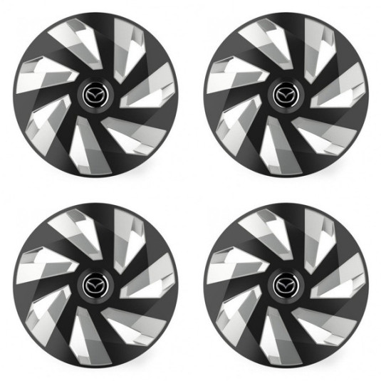 Puklice pre Mazda 14 Vector RC black and silver