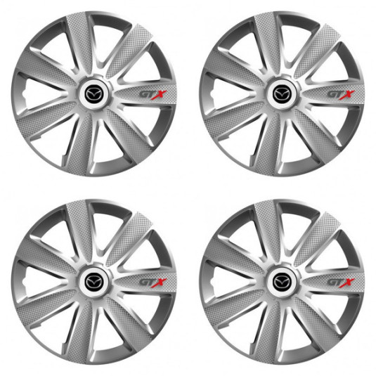 Puklice pre Mazda 16 GTX CARBON silver