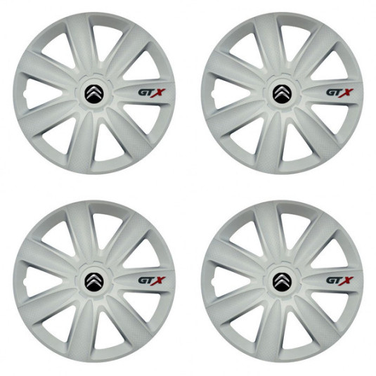 Puklice pre Citroen 14 GTX carbon white