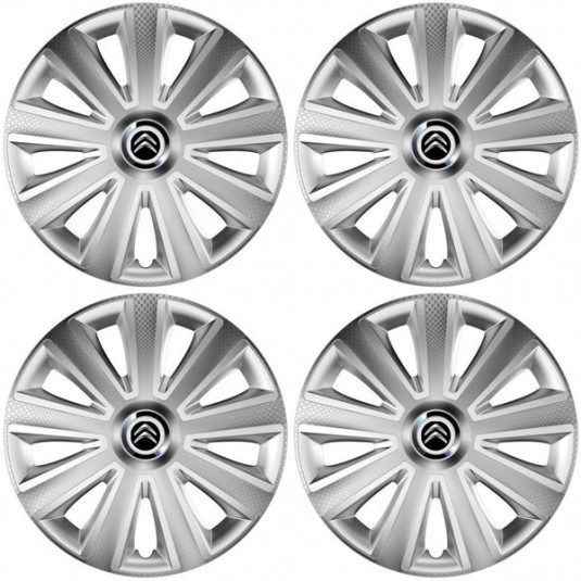 Puklice pre Citroen 14 Aviator carbon RC silver