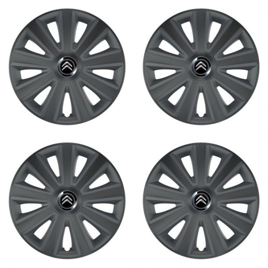 Puklice pre Citroen 15 Aviator carbon grafite