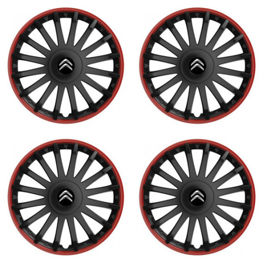 Puklice pre Citroen 16 CRYSTAL RO black