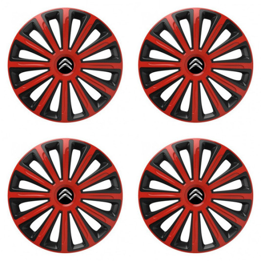 Puklice pre Citroen 16 TREND red and black