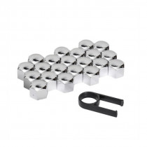 Kryty na skrutky 17mm chróm 21ks