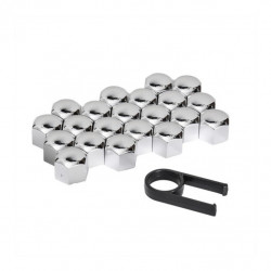 Kryty na skrutky 17mm chróm 21ks