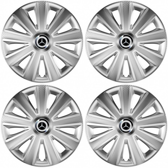 Puklice pre Mercedes 15 Aviator carbon silver