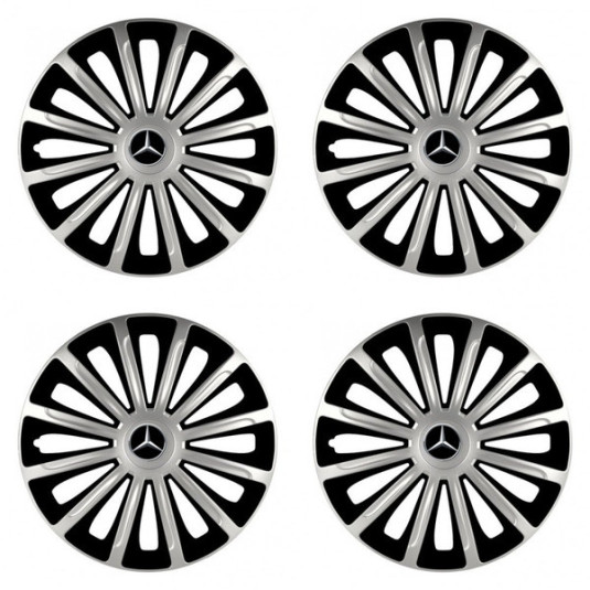 Puklice pre Mercedes 16 TREND silver and black