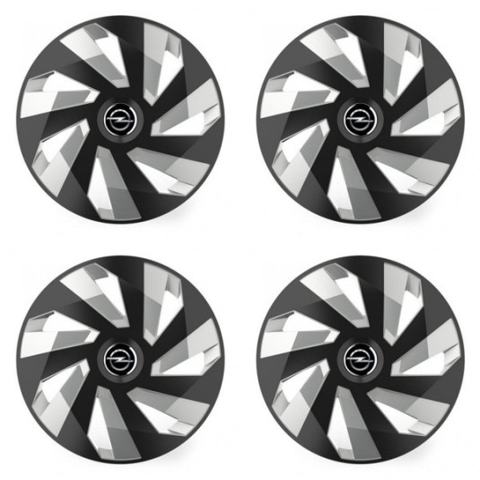 Puklice pre Opel 14 Vector RC black and silver