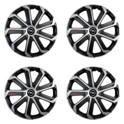 Puklice pre Opel 15 Evo black&silver