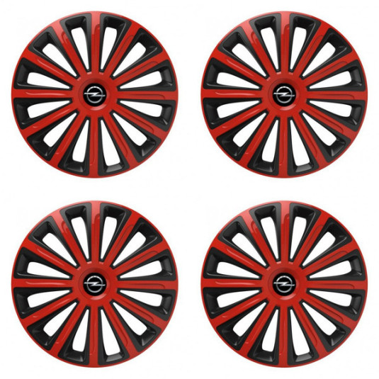 Puklice pre Opel 15 TREND red and black