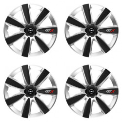 Puklice pre Opel 15 GTX CARBON silver/black