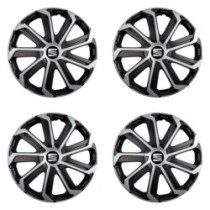 Puklice pre Seat 14 Evo black&silver