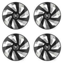 Puklice pre Seat 14 Vector RC black and silver