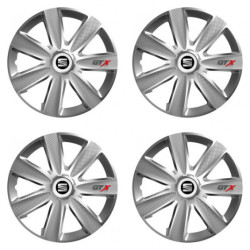 Puklice pre Seat 14 GTX CARBON silver