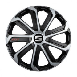 Puklice pre Seat 15 Evo black&silver