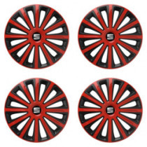 Puklice pre Seat 15 TREND red and black