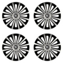 Puklice pre Seat 16 TREND silver and black